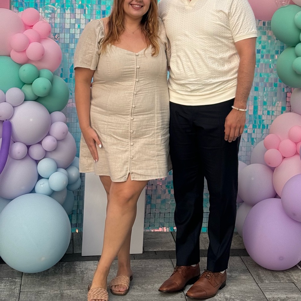 Abercrombie linen Cream Button-Down Dress XLP